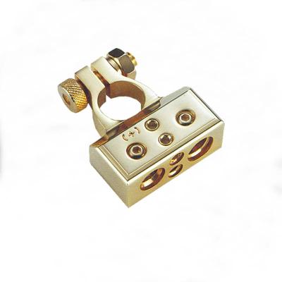 China Positive and negative battery connector 0/2/4/8 or 10 (+/-) gauge battery terminals with wedges 2/4/8/10 gauge for sale