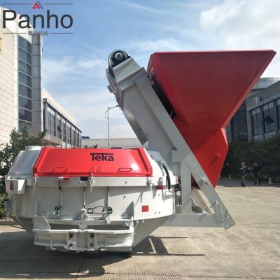 China Hot Selling Construction Industry 2m3 Teka Vertical Pan Type Concrete Mixer With Hoist For Mortar And Cement for sale