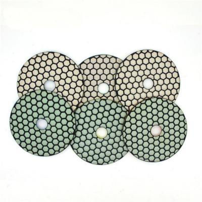 China Cheap Resin Granite New Marble White Polish 4 Inch 100 Mm Granite Hex Diamond Dry Polishing Pads For for sale