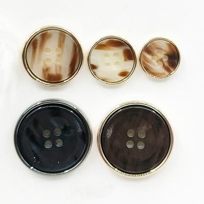 China Production Viable Professional Wholesale In Stock Resin Shirt Button Sewing 4 Hole Men Shirt Suit Resin Buttons for sale