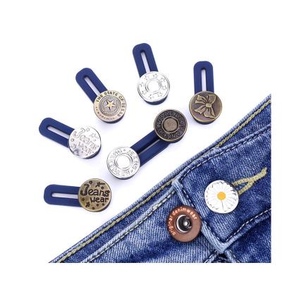 China Factory Nickel Free 4 Colors 17mm Classic Brass Elastic Retractable Jeans Extend Buttons Extra For Jeans for sale