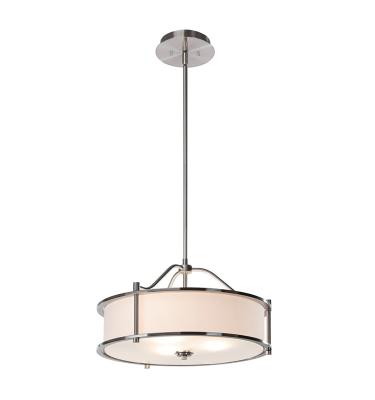 China Height Lighting Can Be 3 Light Adjustable Home Decorative Pendant Fabric Shade Drum Brushed To Nickel Hanging Ceiling Light for sale