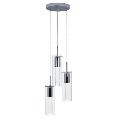 China Modern Adjustable Rope Lighting Chrome Kitchen Cluster Hanging Pendant Lights With Glass And Bubble Crystal for sale