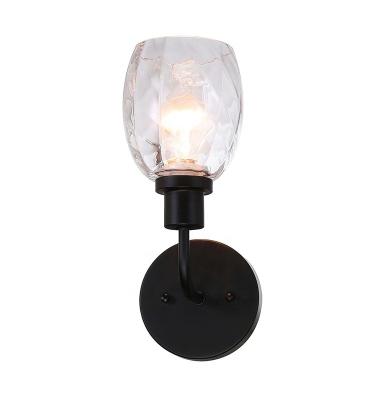 China Indoor Farmhouse Bedside Reading Wall Sconce Lamp, Modern Black Glass Bathroom Vanity Wall Light for sale