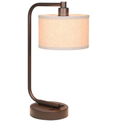 China Portable USB Hotel Reading Lamp Modern Creative Modern Fabric Dark Bronze Filling Left Portable Lamps for sale