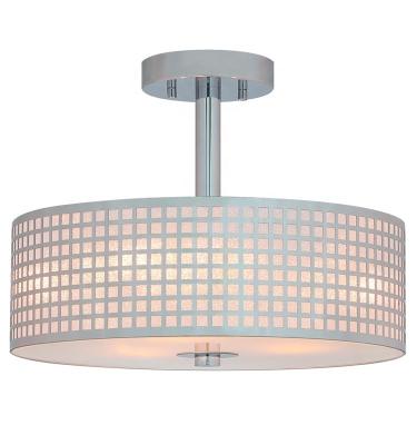 China Modern Suspended Mounted Lights 3 Light Chrome Finish Semi Flush Ceiling Lights For Living Room for sale