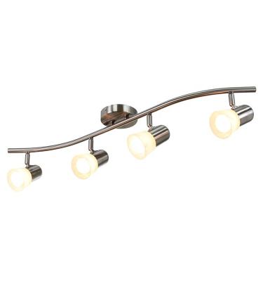 China Modern Indoor Opalescent Glass Track Light Adjustable 4 Cup Light Brushed Nickel Modern Track Lighting for sale