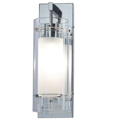 China Modern Contemporary Indoor Glass Wall Sconce Light Chrome Finish Bathroom Vanity Light for sale