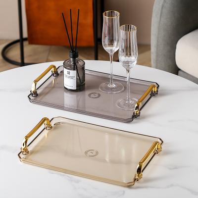 China Sustainable Nordic Style Transparent Plastic Food Supply Tray Rolling Tray Coffee Wedding for sale