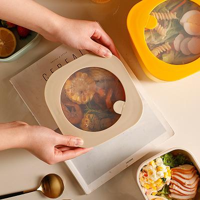 China Microwavable Microwavable Fridge Lunch Box Color Crisper Visual Receive Food Box Seal Lunch Store Content Box for sale