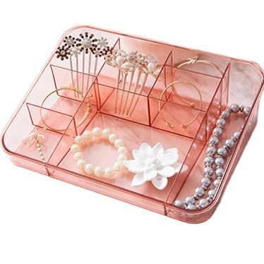 China No Large Professional Transparent Clear Acrylic Jewelry Organizer Storage Box Gold For Bedroom Bathroom for sale