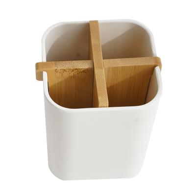 China Sustainable Promotional High Quality Bamboo Fiber Bathroom Toothbrush Case Storage Box for sale