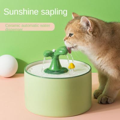 China Hot Selling Cat Water Fountain 2021 New Design Luxury Ceramic Automatic Pet Water Feeder Dog Pet Water Dispenser for sale