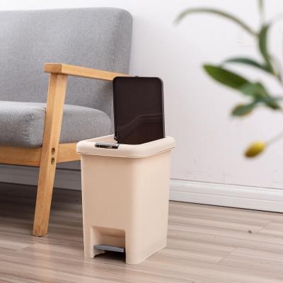 China China Sustainable Wholesale Foot Pedal Small Household Plastic Trash Can With Cover for sale