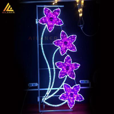 China Shopping Mall Handmade Outdoor Garden Large Street Pole Decorative LED Christmas Pattern Lights for sale