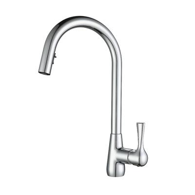 China Sense Faucets Pull Out Single Spray Kitchen Faucet 360 Rotation Sink Mixer Tap Swivel Handle Sink Faucet for sale