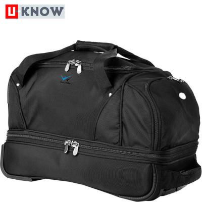 China Outdoor Duffle Wheel Bag With Trolley Rolling Carry On Trolley Case Luggage Suitcase Tactical Bag Duffel Bag Outdoor for sale