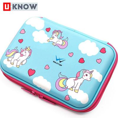 China High Quality Factory student placed Eva Carry Storage School Standing Cute hard printing pencil case for sale