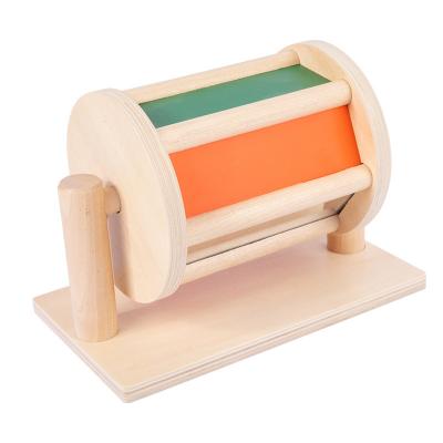 China Educational Musical for Kids Baby Toys Set Rainbow Drum Spinning Musical Baby Toys Montessori Education Spinning Wooden Toy for sale