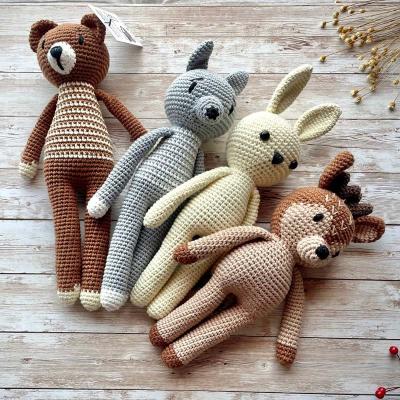 China Toy Crochet Plush Animal Dolls Funny Amigurumi Handmade Knitted Stuffed Bunny Toys Kids Sleeping Dolls for sale