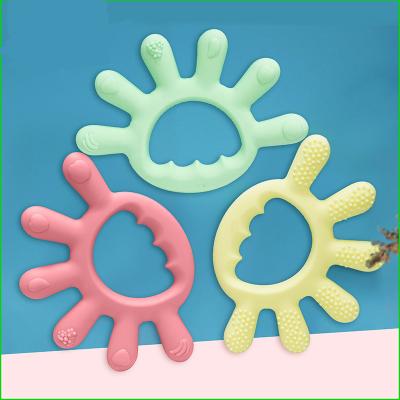 China Toy Wholesale Baby Diy Soft Silicone Teethers Teether Silicone Chew Toys Teether Gift Set Fitness Six Finger Silicone Teether for sale