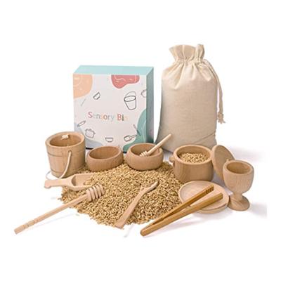 China Baby Wooden Kitchen Tableware Wooden Chopsticks Hold Pot Bowl Food Toy Set Children Wholesale Baby Furniture Mini Table Wooden Kitchen Toy for sale