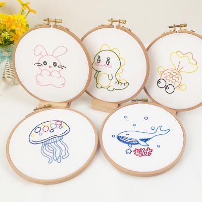 China Cotton+acrylic+wood+paper 2022 DIY Embroidery Set Craft DIY Embroidery Materials Paper Stitch Kits With Pattern Animals Dog Funny DIY Embroidery Set for sale