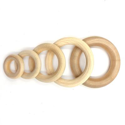 China Hot Selling Wooden Wooden Accessories Baby Ring Teether DIY Toys Natural Color Log DIY Accessories 15-100MM Circle DIY for sale