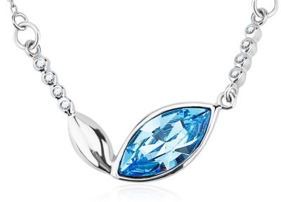 China Marquise Shaped Sterling Silver Charm Necklace For Engagement Love Gift for sale