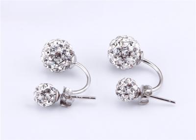 China Classic Crystal Stud Earrings Round Shape Ball Fine Luxury Jewelry for sale