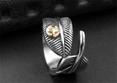 China Special Double Leaf Ring Unique Finger Jewelry / Stainless Steel Friendship Rings for sale