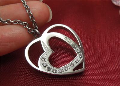 China Unique Stainless Steel Pendant Necklace , Double Heart Pendant Necklace For Couple for sale