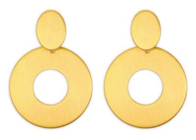 China Elegant Stainless Steel Earring 18K Gold Plated Hoop Drop Earrings With No Smell for sale