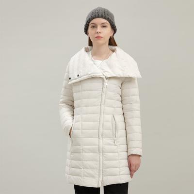 China Customized Sustainable Winter Women's Jacket 90 White Duck Down Mid Length Jacket Down Jacket for sale