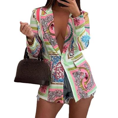 China New autumn and winter women's blazer fashion long-sleeved sexy printing blazer Anti-wrinkle small for sale