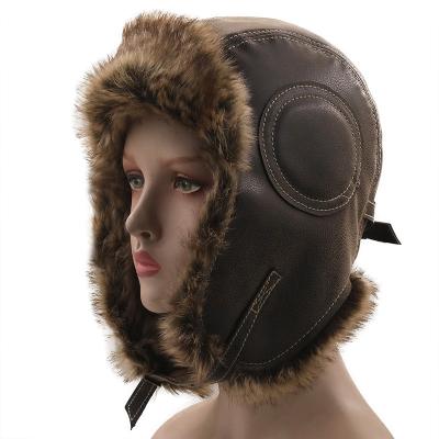 China breathable & Lei Feng Men's Winter Hearing Protection Skiing American Leather Windproof Warm Imitation Wool Russian Hat European Waterproof And Windproof Hat for sale