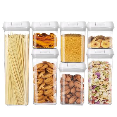 China 7 Pcs Bpa Free Plastic Reusable Airtight Easy Open Food Storage And Sustainable Container Set for sale