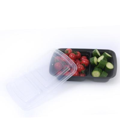 China Wholesale 5pk 2 Compartment Microwavable Plastic Meal Prep Bento Take Away Bento Box for sale