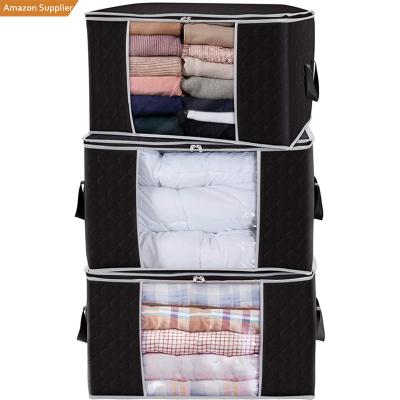 China Amazon Sustainable Success Large Capacity Clothes Storage Bag Organizer Blanket Clothes Storage Bag for sale