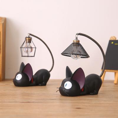 China JiJi Cat Resin Night Light Current Reading Lamp Resin Crafts LED Night Light Creative Romantic Cute Animals Desk Lamp Kids for sale