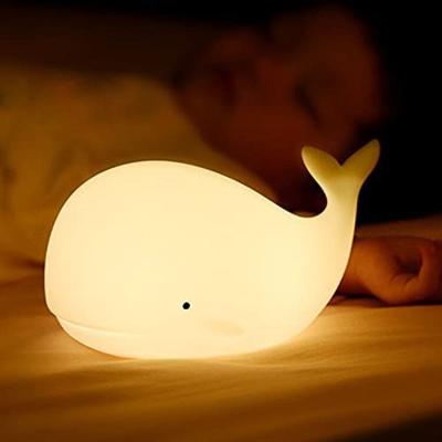 China Silicone LED Kids Night Light Whale Lamp 7Color USB Rechargeable Animal Desk Decoration Bedroom Room Lamp For Kids Baby Gift for sale