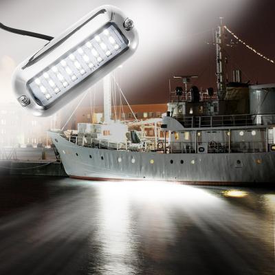 China LED Underwater Lights 27 LED Stainless Steel Boat Transom Light Pontoon Marine Beam Ocean Boat Underwater Accessories Lights Waterproof Stern Light for sale