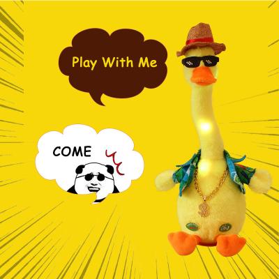 China Sing 11styles Dancing Rechargeable Duck Singing Dancing Decoration Gift for Kids Early Education Toys Funny Knitted Fabric Plush Toys for sale