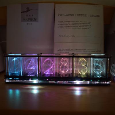 China DIY RGB Light Glow Clock DS3231 Modern Full Color Electronic Music Spectrum Desktop Function Kit Home Decoration Gift With LED for sale