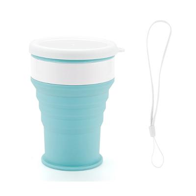 China Viable Silicone Folding Mugs For Outdoor Tea Cup Portable Folding Water Cup Food Grade BPA Free for sale