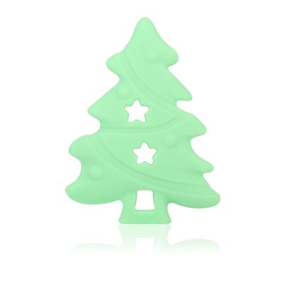 China Soft Toy Hot Sale Baby Teether Silicone Teether Christmas Tree Shape Baby Chew Toys Silicone Teething Toys Food Grade Teether BPA Free for sale