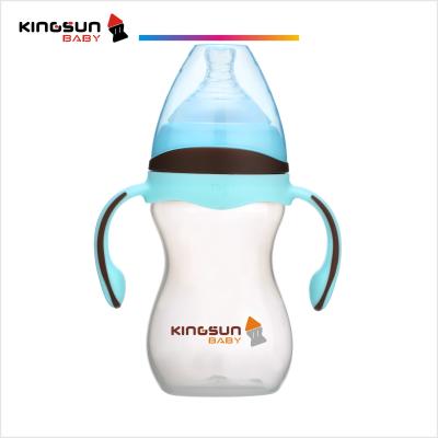 China OEM pp BPA free baby bottle 180ml 9oz gourd shaped infant bottle BPA neck free safe plastic wide bottle for sale