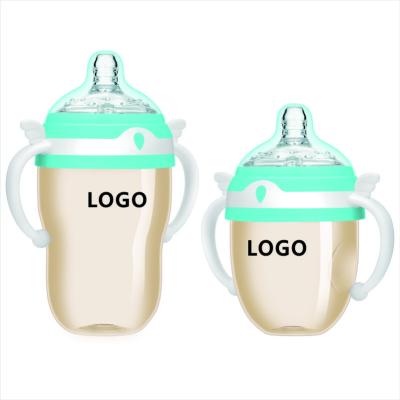 China BPA Free 2021 Custom PPSU Baby Milk Bottle 300ml/240ml New Design Ultra Large Baby Bottle Food Grade BPA Free for sale