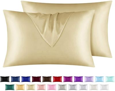 China Anti-Static Silky Soft Satin Pillowcases For Hair And Skin, Luxury Queen Size Pillow Covers (20x30 Inches) With Envelope Closure for sale