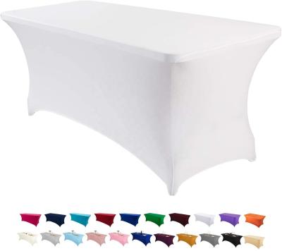 China Waterproof Wedding and Events Party Rectangular Spandex Stretch Table Cloth Table Cover for 6ft or 4ft or 8ft for sale